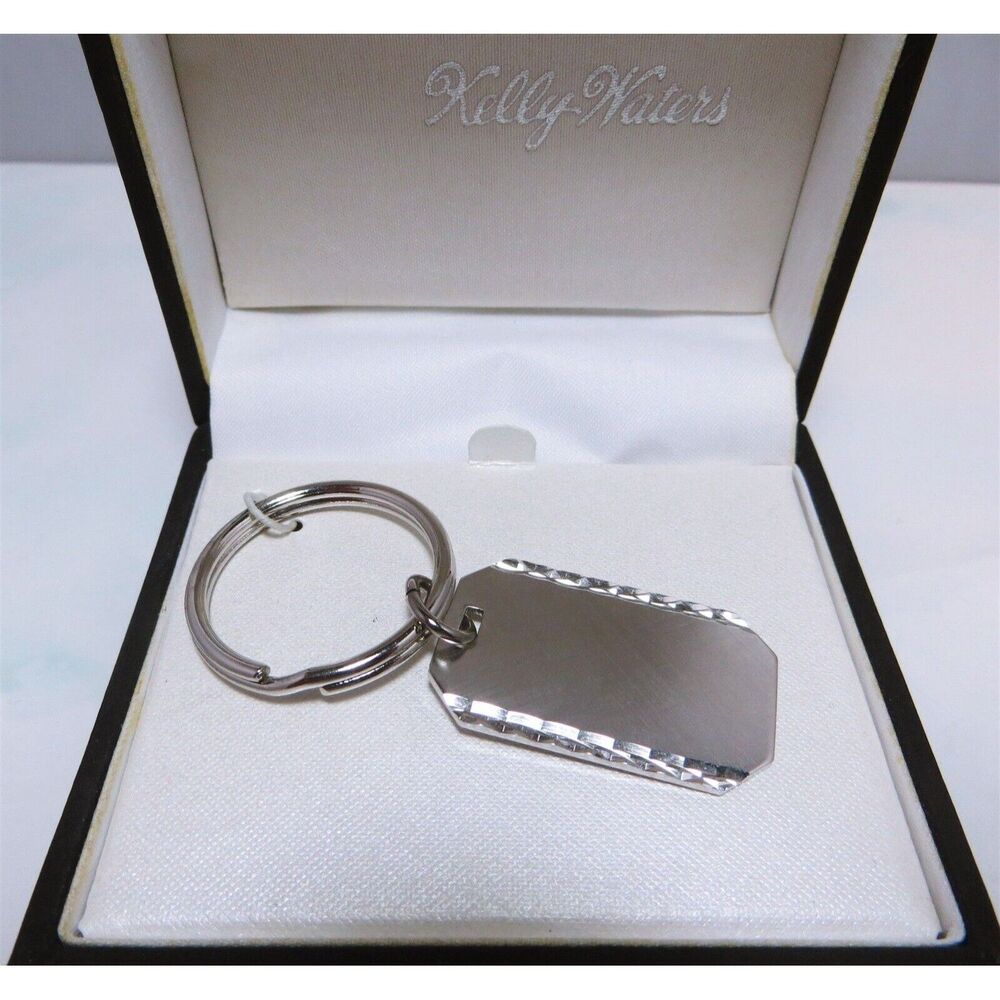 Sharp! Made by Kelly Waters 24kt & Rhodium Plated Key Fob New In Box